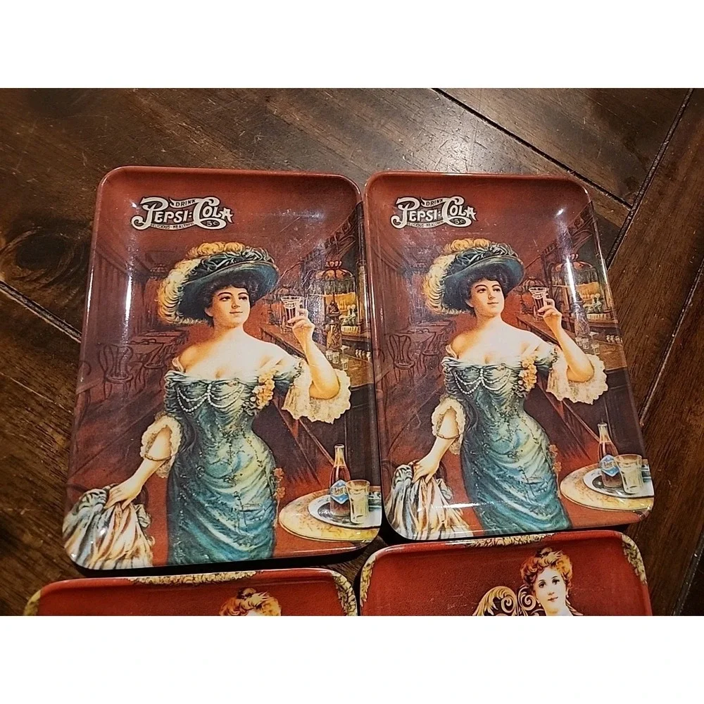 Vintage Coca Pepsi Cola Victorian Lady Trinket 4